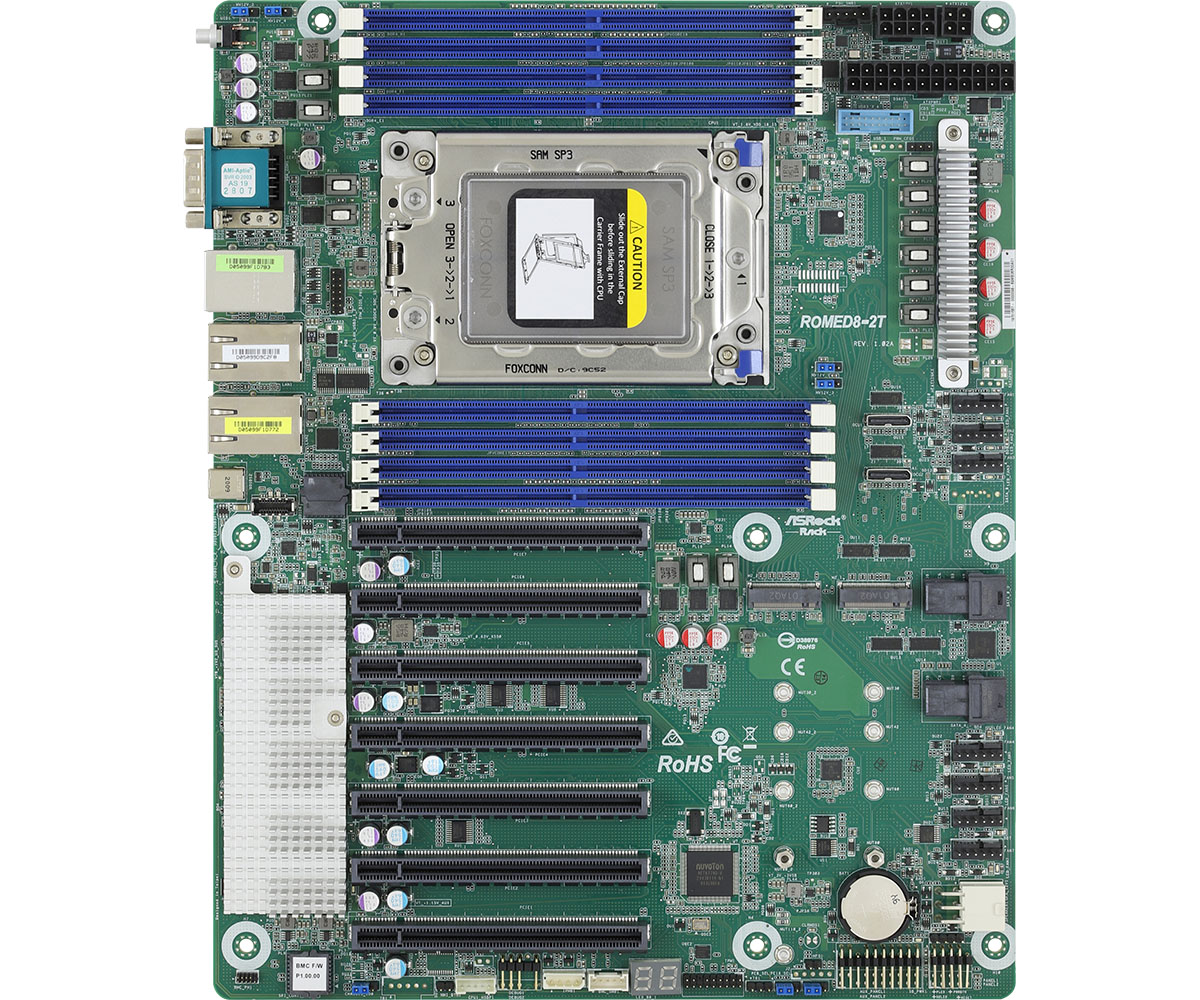 لوحة أم خادم ASRock Rack ROMED - مراجعة Dual Socket Sp3 Epyc Motherboard وسعره